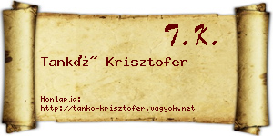 Tankó Krisztofer névjegykártya